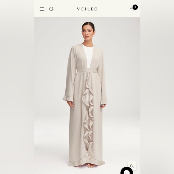 Veiled Collection-  Mariam Ruffle Open Abaya - Picture 3 of 7